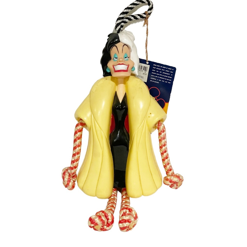 Disney Cruela DeVille Rubber Rope Dog Toy Chew Play NEW